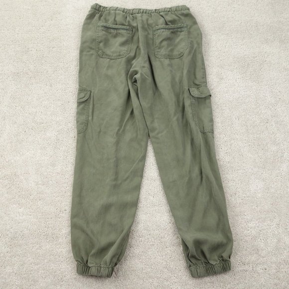 Knox Rose Cargo Joggers Womens Small Green Twill Elastic Waist Stretch Pockets - Picture 8 of 11